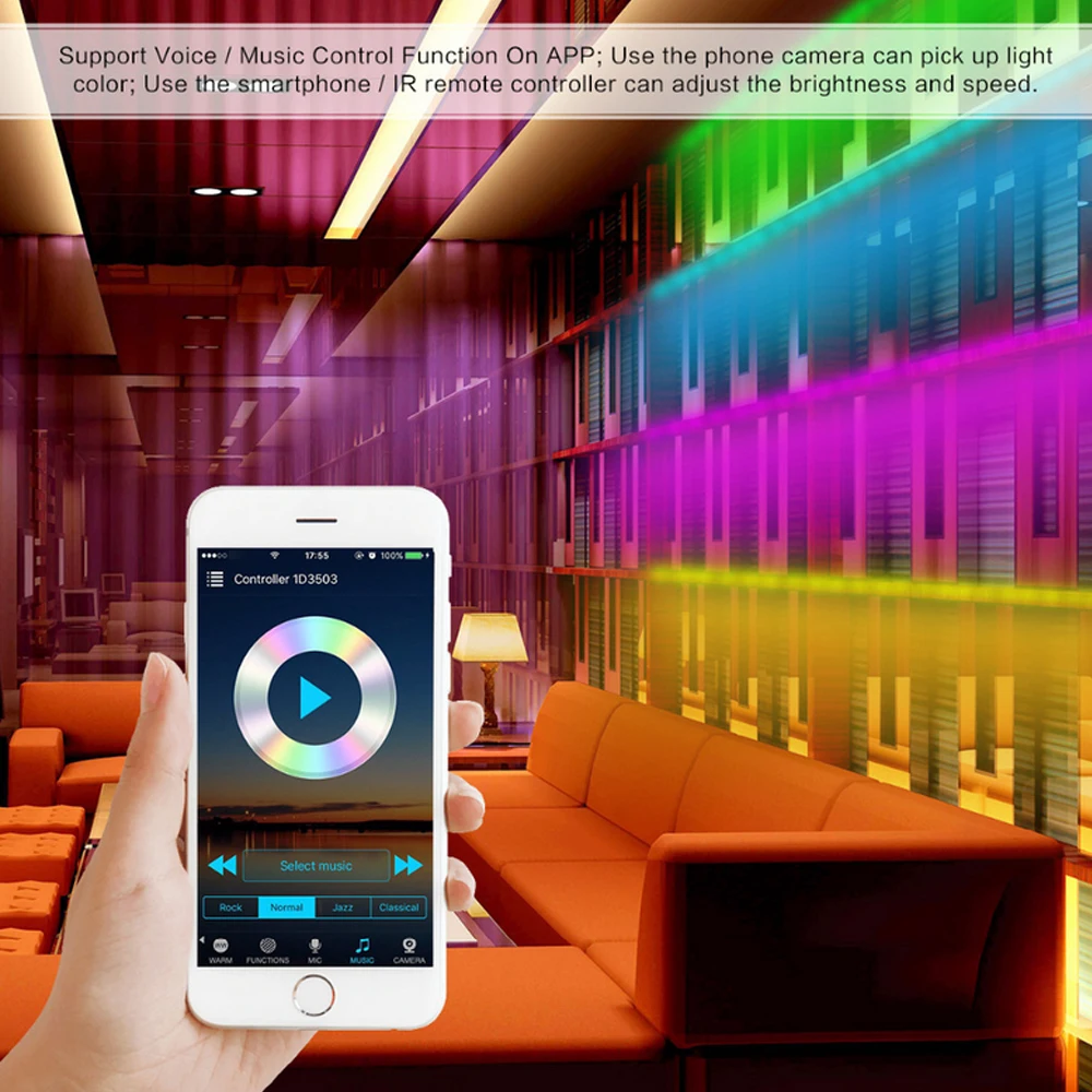 5050 RGB светодиодная лента для управления телефоном беспроводная WiFi Лента работает