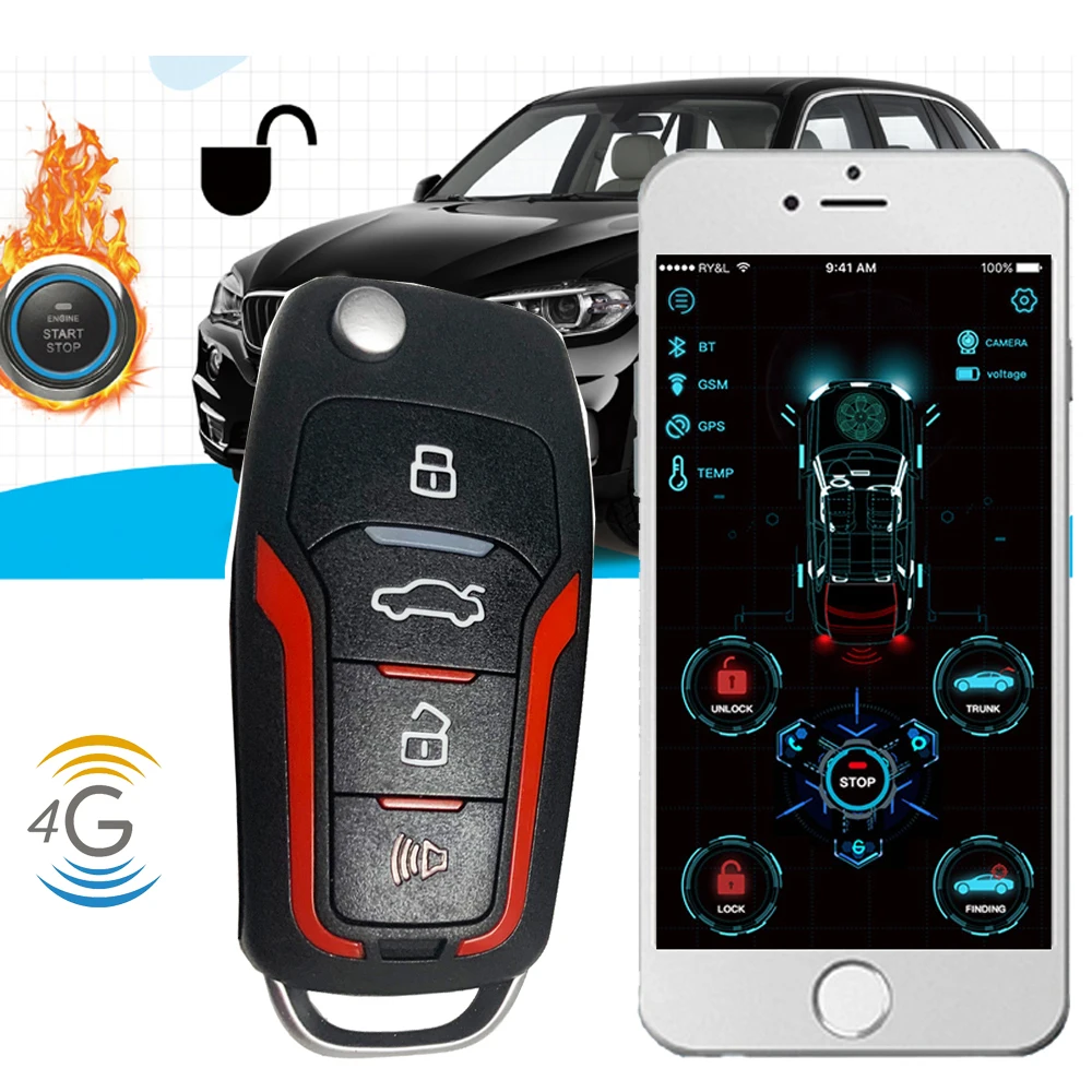 Cardot 4G gps gsm pke умный БЕСКЛЮЧЕВОЙ вход удаленный стартер двигатель старт стоп автосигнализации