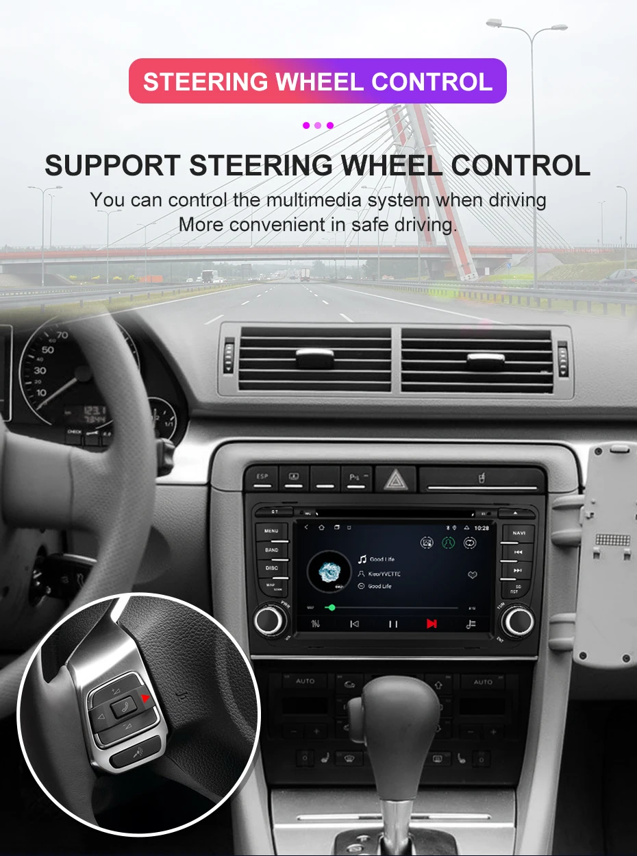 Isudar 2 Din Авто Радио Android 9 для Audi/A4/S4 2002-2008 CANBUS Автомобильный мультимедийный Видео DVD gps Восьмиядерный rom 32G USB DVR DSP