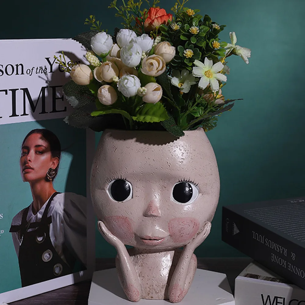 Скандинавская креативная ваза для головы человека из смолы художественная