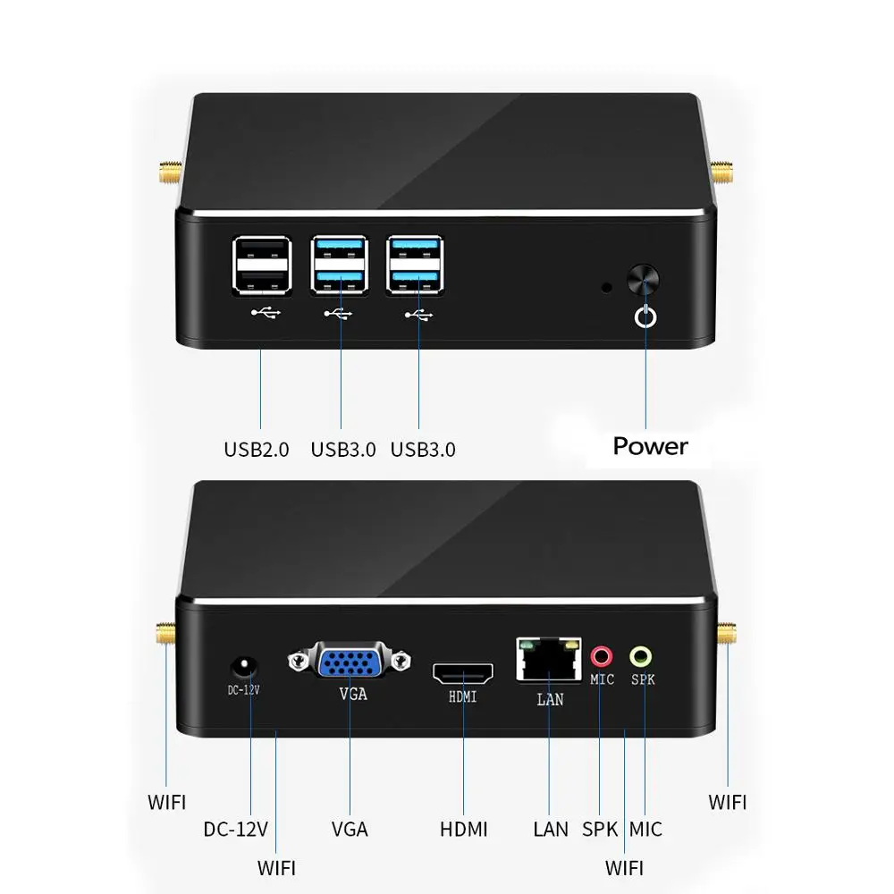 Intel Core 8th i7 8550U 7500U i5 i3 мини ПК HD Graphics Windows 10 Linux WiFi HDMI VGA настольный компьютер TV Visture