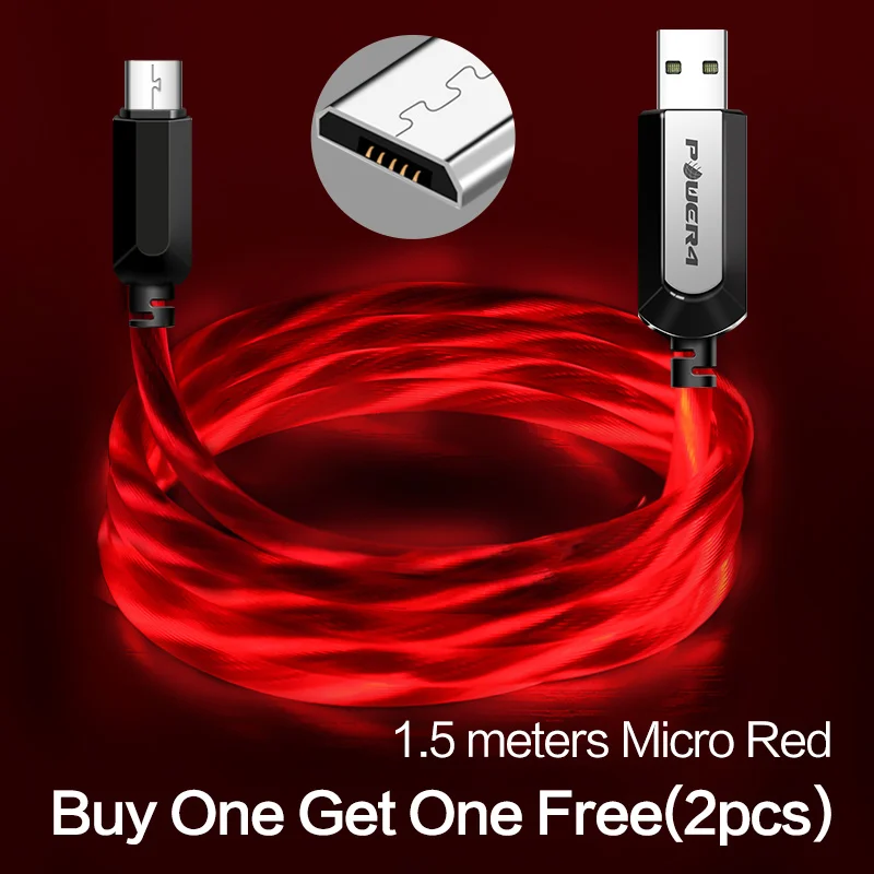 Micro-Red-1.5m-2pcs Power4 два пакета Micro USB шнур 3,0 для Android телефонов зарядное устройство Реверсивный Micro светодиодный кабель USB для samsung быстрой зарядки Microusb - Цвет: Micro-Red-1.5m-2pcs