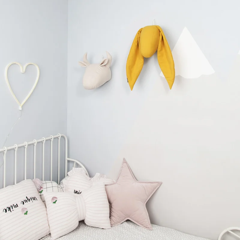 Детские подушки из хлопка с животным кроличьим ухом настенные вешалки для