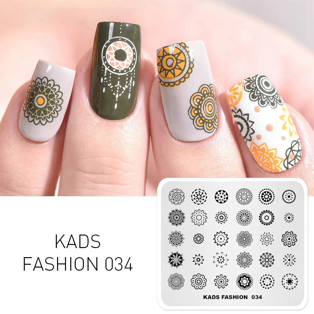 Fashion 034 KADS шаблон для ногтей Летняя серия изображения для ногтей штамповка пластины трафареты для ногтей маникюр пластины для ногтей дизайн для печати - Цвет: Fashion 034