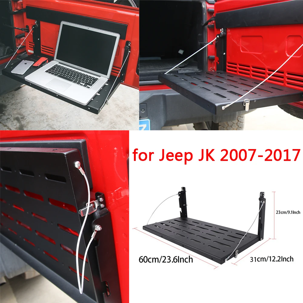

for Jeep Wrangler JK JKU 2007-2017 JL 2018 2019 2020 2021 Tailgate Table Rear Foldable Back Shelf Storage Bracket Car Accessory