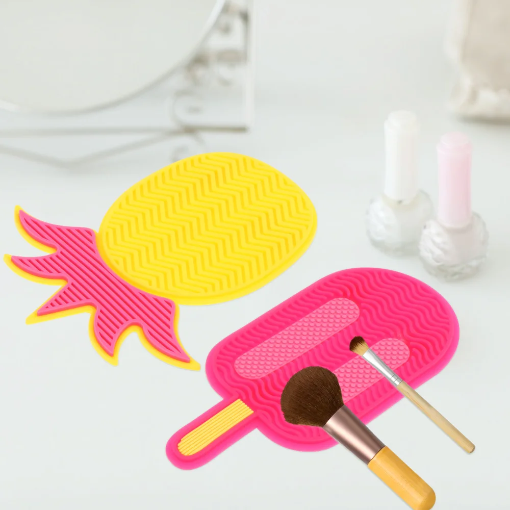 

2pcs Suction Cup Cleaning Mat Makeup Brush Scrubber Cleaner Brush Cleaning Mat