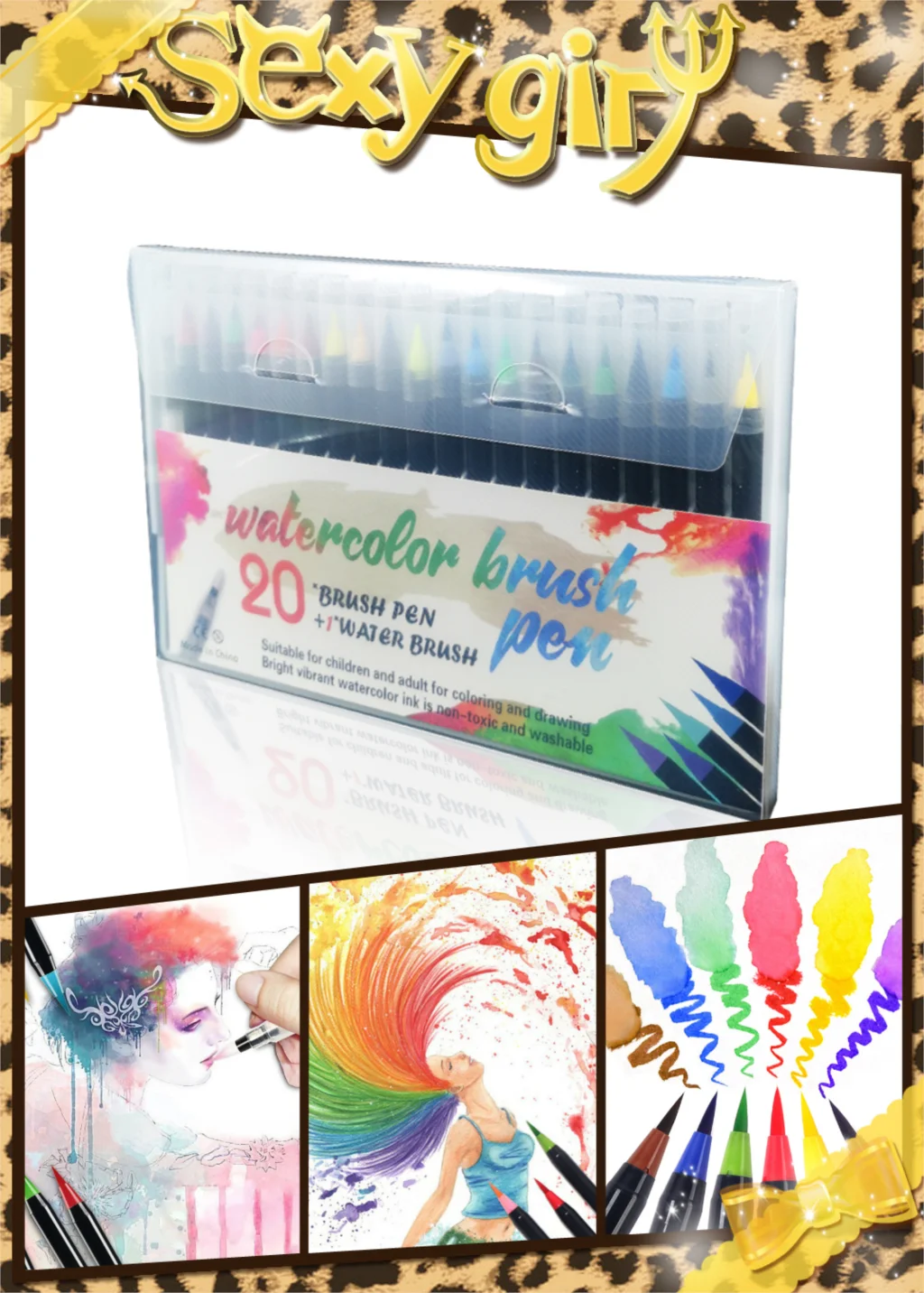 20 шт цветов художественные маркеры акварельные ручки кисти для школьных