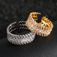 funmode luxury leaf shape adjustable rings couple rings bijoux bague or femme wholesale fr217