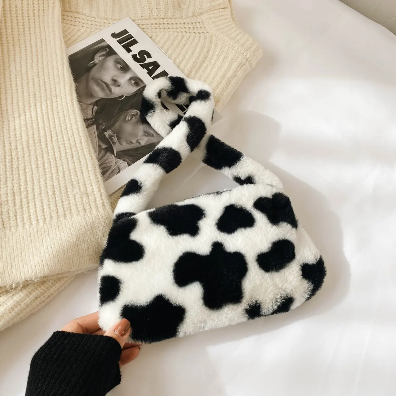 

2021 Winter New Fashion Shoulder Bag Female Leopard Female Bag Chain Large Plush Winter Handbag Messenger Bag Soft Warm Fur Bag