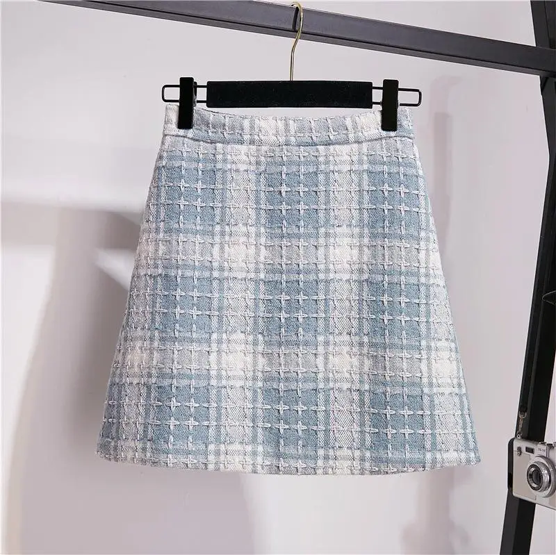 ICHOIX Женский комплект 2 шт. мягкий норковый кашемировый свитер + твидовая юбка