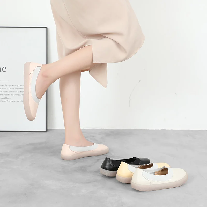 Новинка женская обувь на плоской подошве женские лоферы из натуральной кожи без