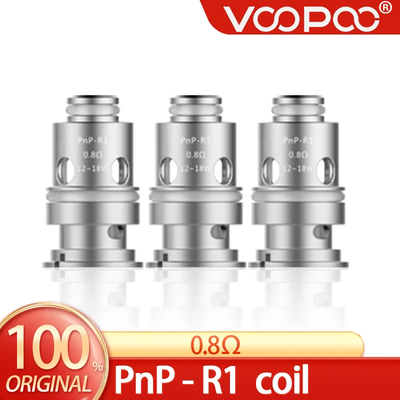 

Original Voopoo PNP R1 Coil 0.8Ω 12 ~ 18W Power for VINCI,Vinci R/X/Air,Drag S/X,Navi,PnP 22 e-Cigarettes,Vape Atomization Core