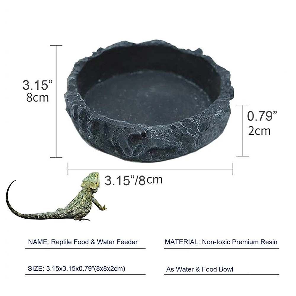 

Crawler Pet Feeder Bowl Basin Resin Non-Toxic Food Water Pot Bowls Resin Reptile Tortoise Water Dish Food Bowl Toy Pet Supplies