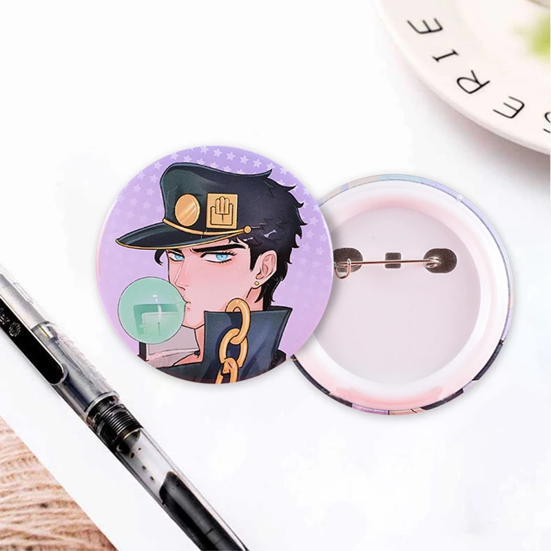 

Creative Anime JoJo's Bizarre Adventure Cosplay Badge Cartoon Badges For Backpacks Clothes Button Brooch Pins Gifts