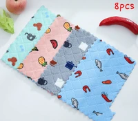 8pcs coral fleece cleaning rag for washing dishs kitchen double side absorbent dishcloth 16x26cm kitchen items cloth