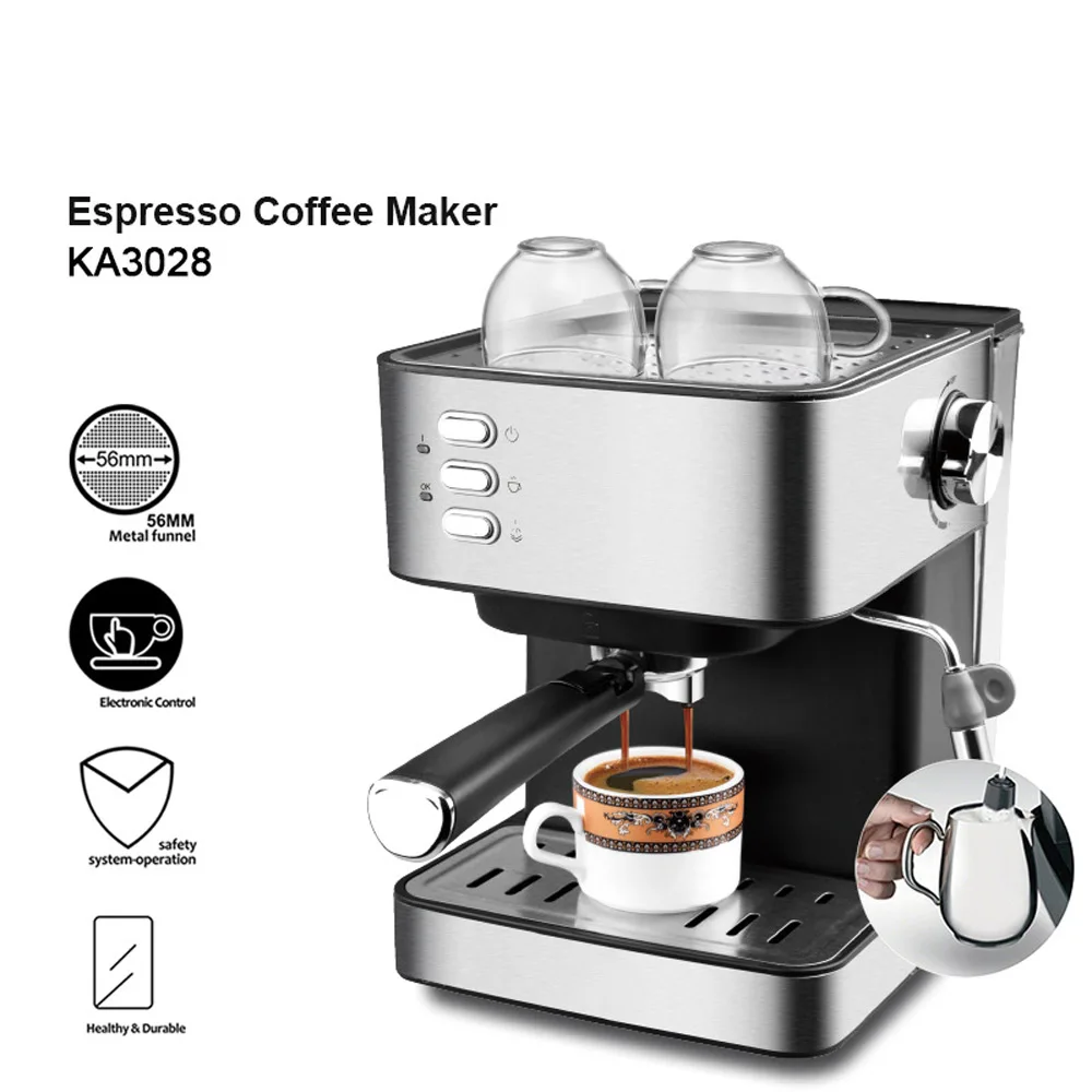 Máquina de Espuma de Leite Máquina de Café Casa Escritório Pequeno Espresso Semiautomática Vapor Varinha Tudo-em-um