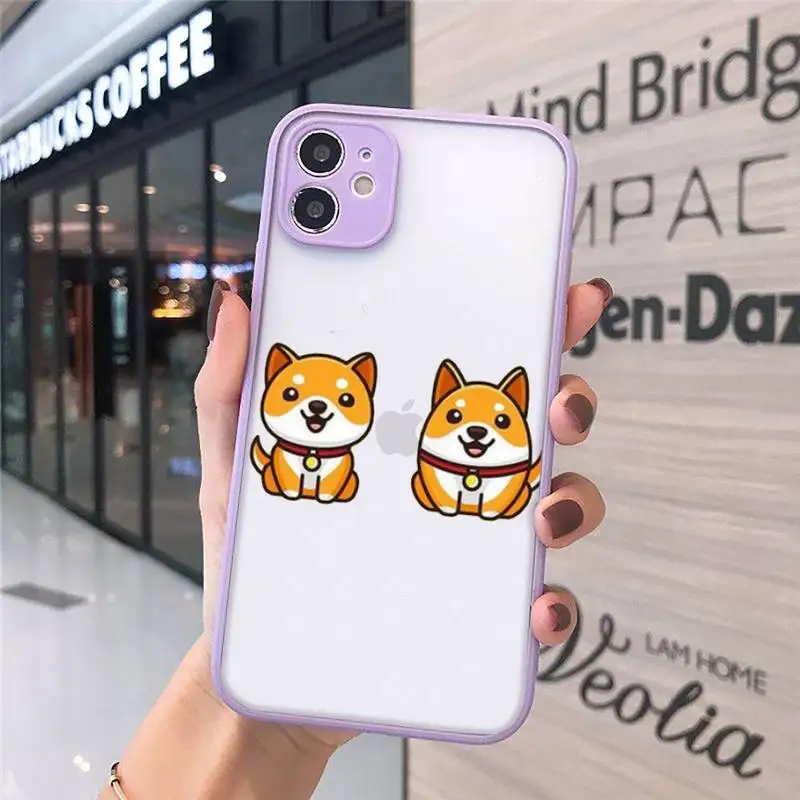 

Cute cartoon corgi dog Phone Case matte transparent For iphone 7 8 11 12 plus mini x xs xr pro max cover