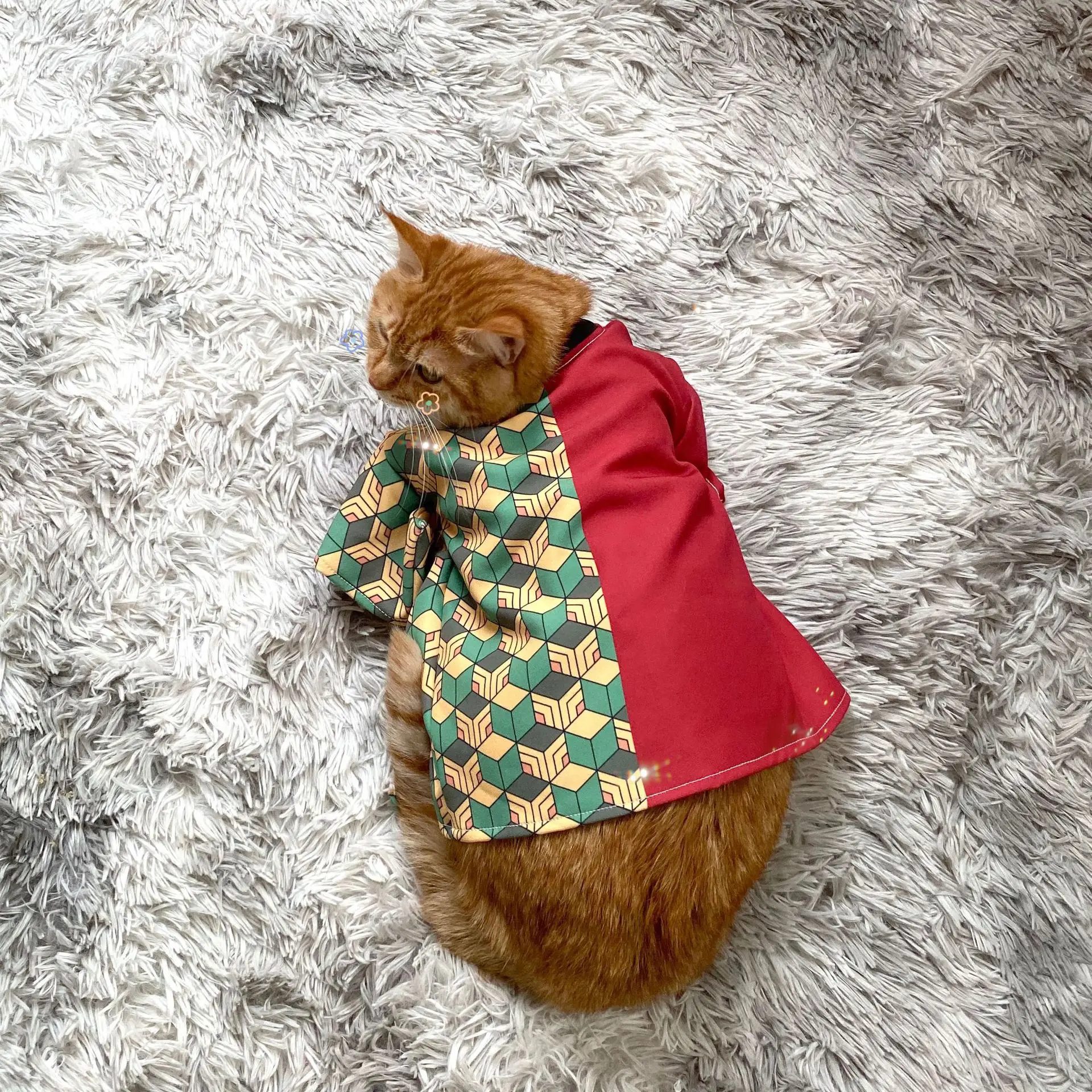 

Demon Slayer Kimetsu No Yaiba cats Cat Cloak Pet Peripheral Corgi Teddy Dog Cos Ninja Dress