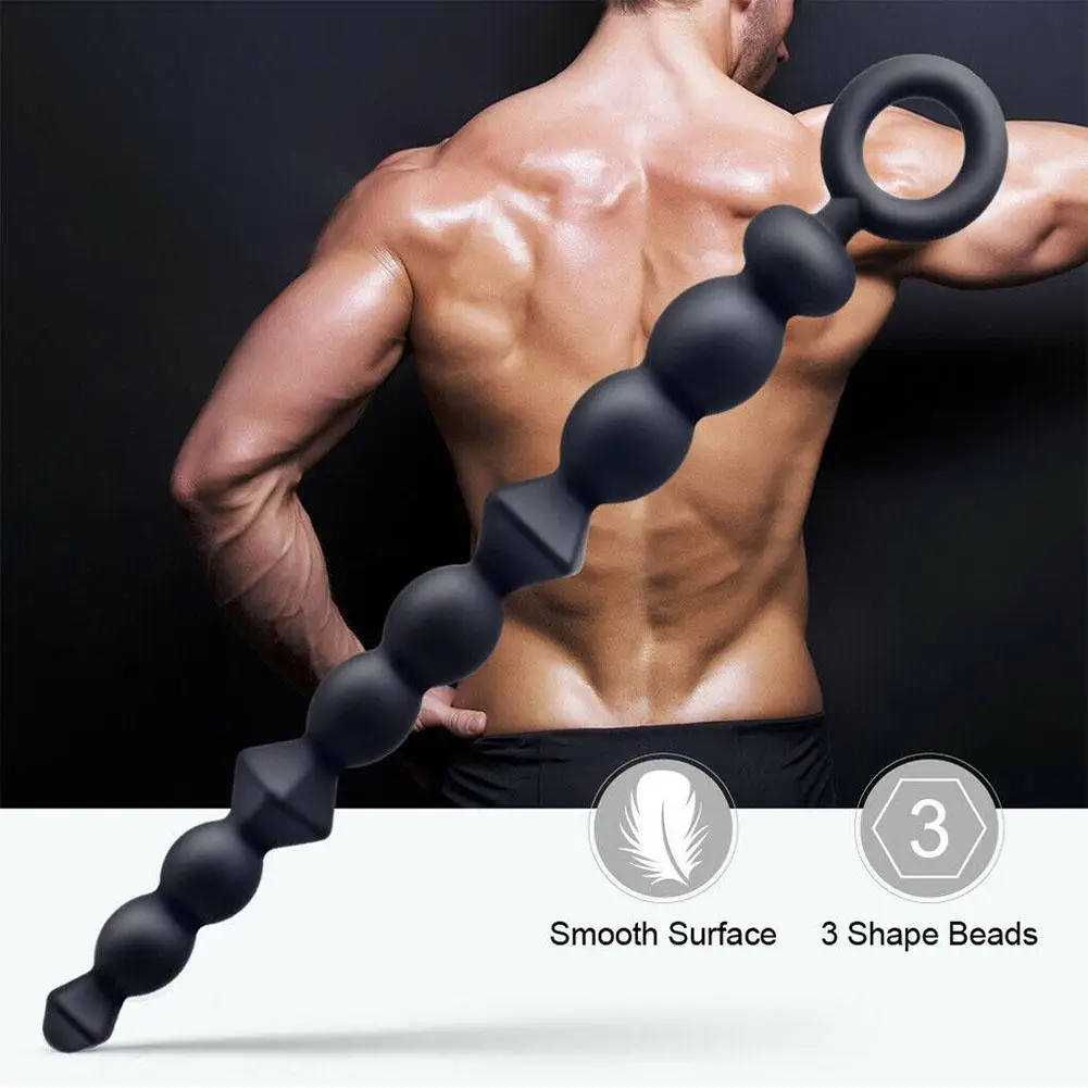 SM Анальная пробка силиконовый мужской массажер простаты P-Spot 10 бусин секс-игрушка