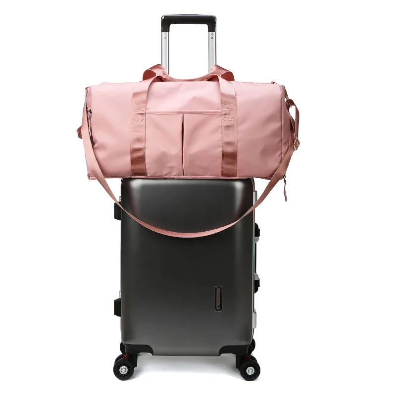 

Dry wet separation duffle big weekend bag sports fitness women swimming yoga training travel organizer hand luggage bag pink vs