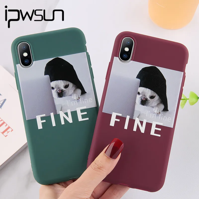 IPSWOO милый чехол для телефона с рисунком собаки iPhone 11 Pro Max X XS XR Xs Мягкий ТПУ буквами