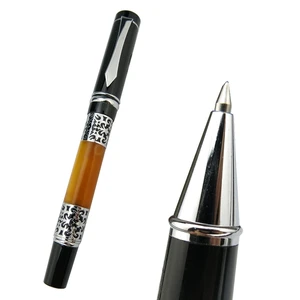 Bookworm 675 Classic Celluloid Roller Ball Pen Beautiful Silver Flower Pattern Business Writing Gift Pen Supplies