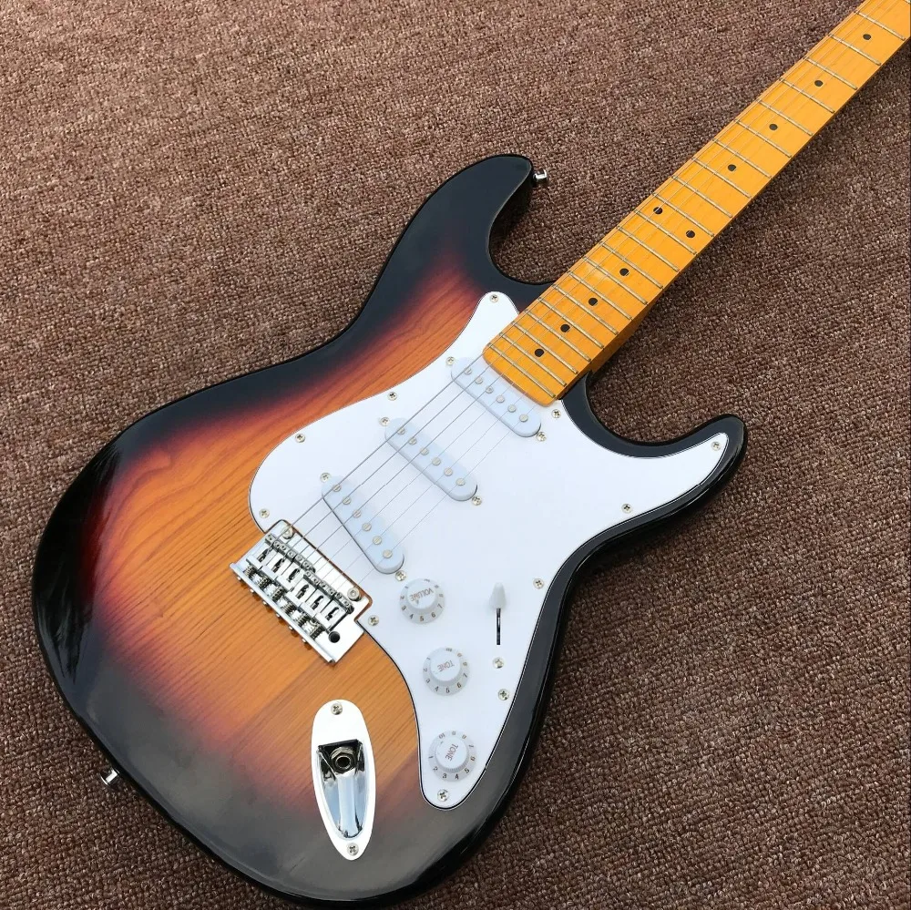 

Custom shop electric guitar,Sunburst color handwork 6 Strings Maple fingerboard guitarra,high quality pickups gitaar