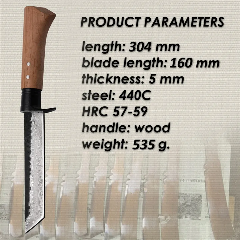 Охотничий нож ручной работы кованый кухонный шеф-повара Кливер уличный кинжал