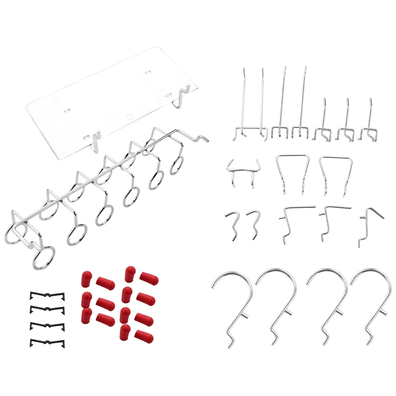 86 Piece Pegboard Hooks Organizer Assortment With Metal Bins And Peg Locks |