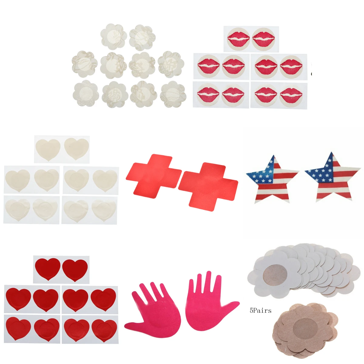 

5Pairs Disposable Breast Petals Flower Sexy Tape Stick Wedding Dress Intimate Soft Nipple CoversOn Bra Pad Pastie