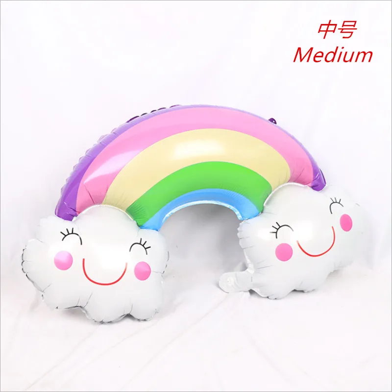 Новый большой воздушный шар Радуга облака смайлик Алюминиевая Фольга Воздушный