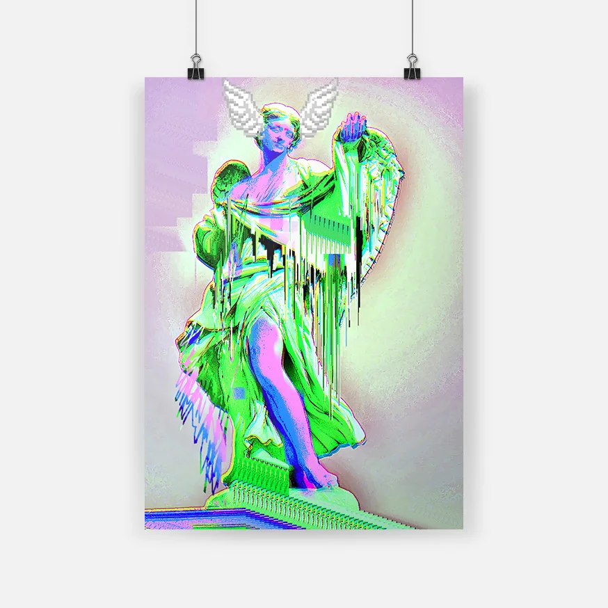 Гипсовая статуя скульптура блестящая картина художественный постер настенное