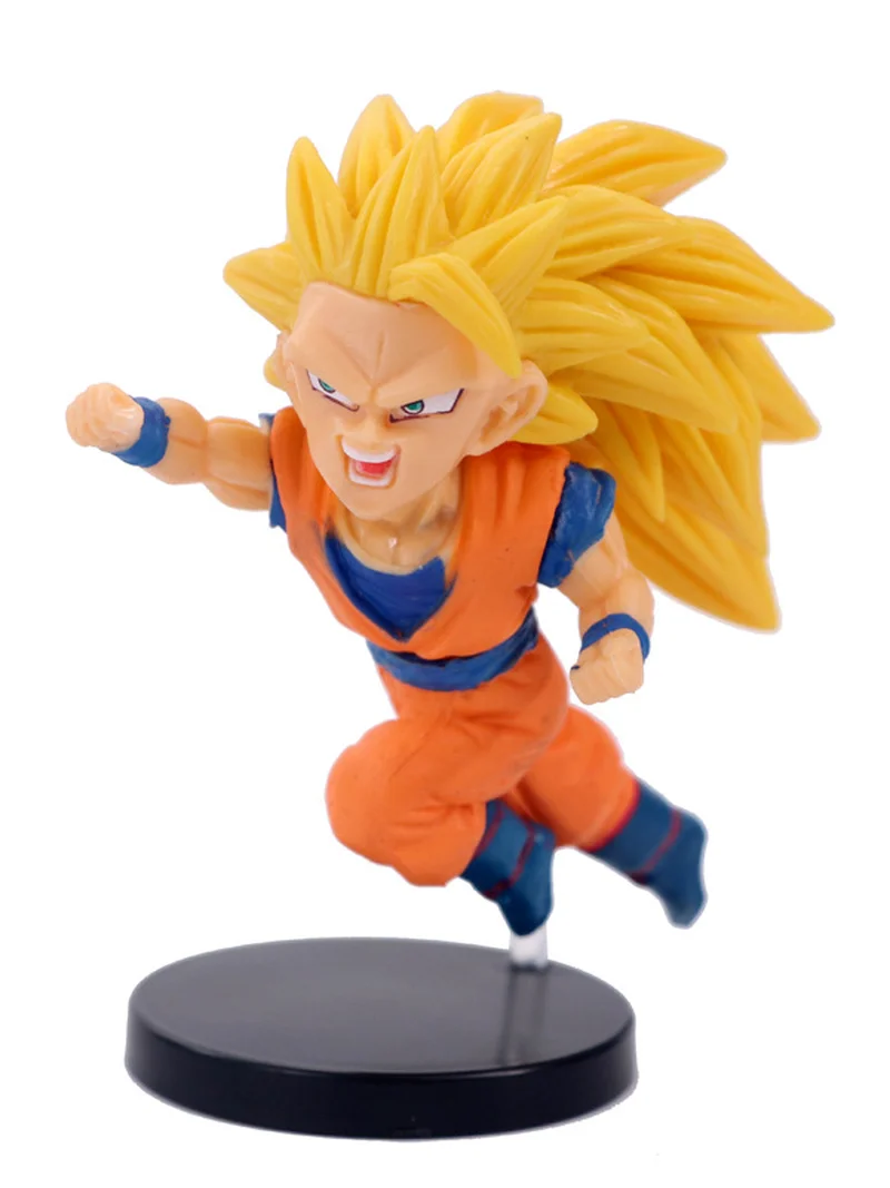 

8-10cm 6pcs/Lot 11th Generation 6 Small Q Version PVC Anime Action Figure Model Powder Goku