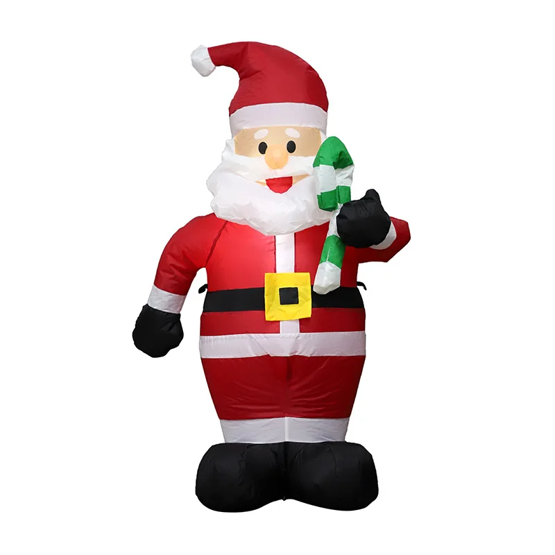 

Inflatable Christmas Outdoor Lighted Yard Decoration Santa Claus With Candy Cane 1.2m Tall In Stock