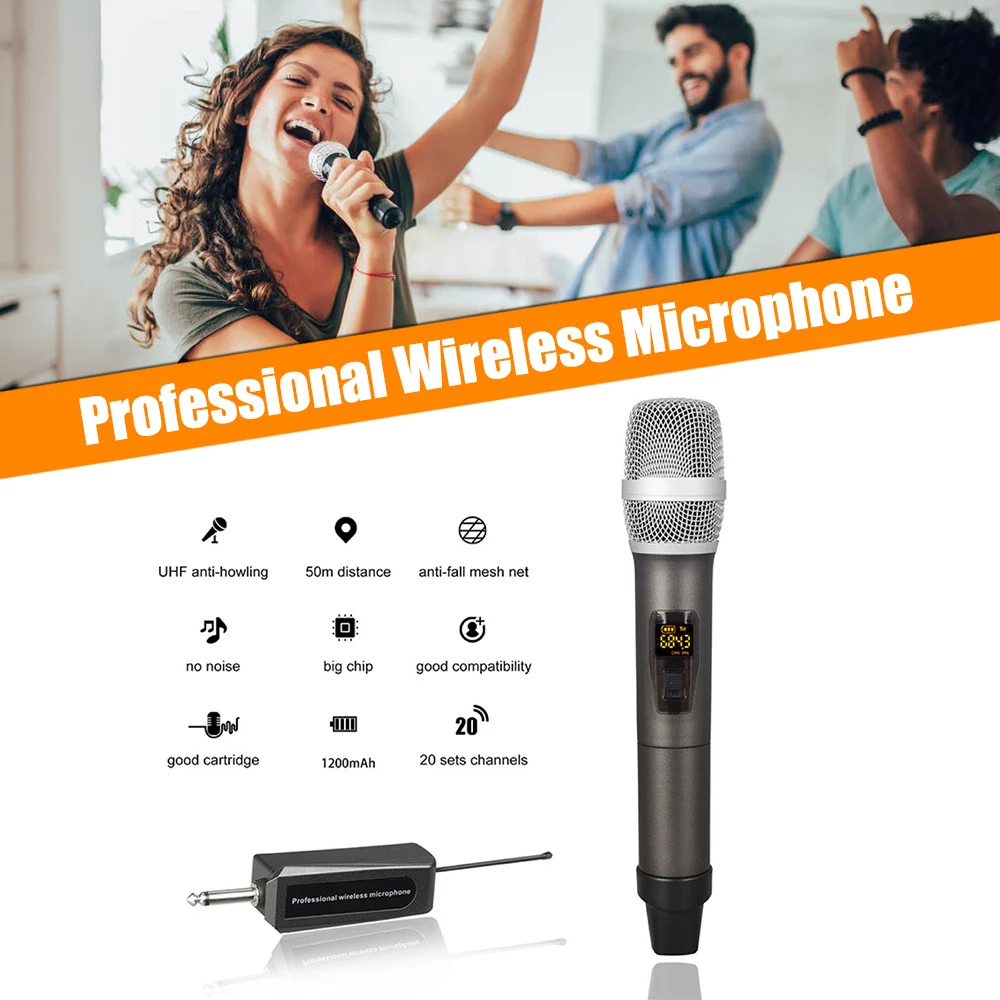 

Wireless Microphone UHF Handheld Microphone With Receiver Display M-3 Speech Loudspeaker For Karaoke Performance
