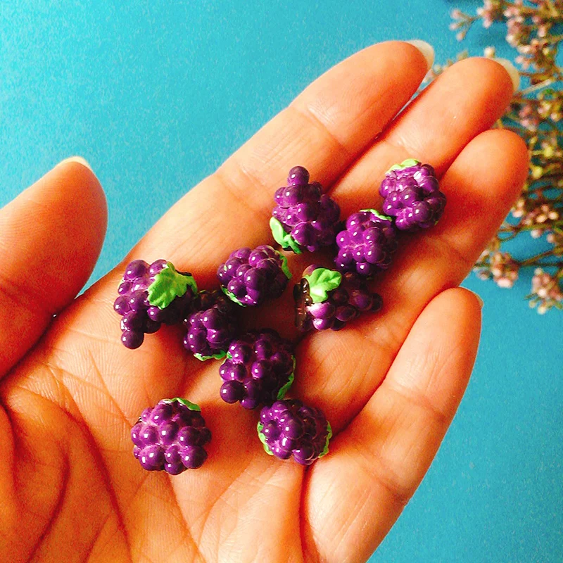 10 grape 10 шт. яблоко лимон Тыква банан помидор/Кукольный дом/миниатюры фрукты/милый/Сказочный Садовый Гном/мох Декор террариума/модель/фигурка - Цвет: 10 grape