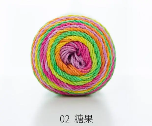 3 шт. * 50 г Мерсеризованный хлопковый Плетеный свитер ручной работы окрашенный