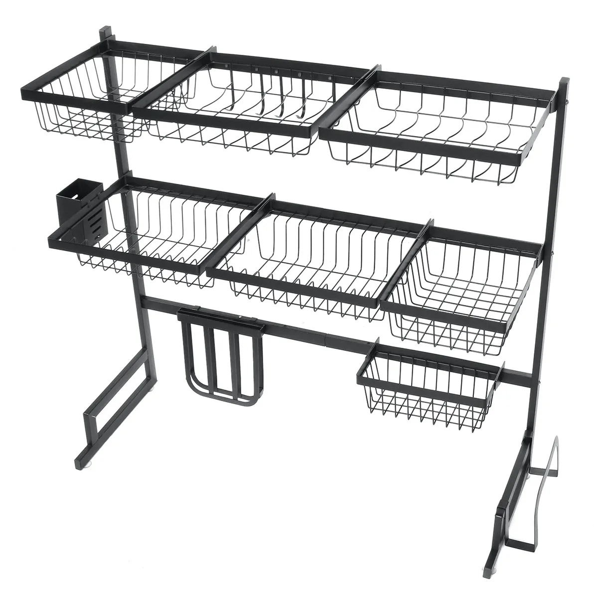 

HOT 85cm Dish Drying Rack Over Sink Drainer Shelf Kitchen Drying Rack Organizer Counter Kitchen Space Saver Utensils Holder