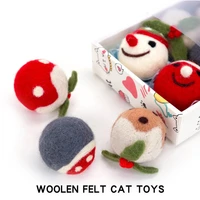 6pcsset ball cat toy colorful ball interactive pet kitten scratch natural wool ball training pet supplies product