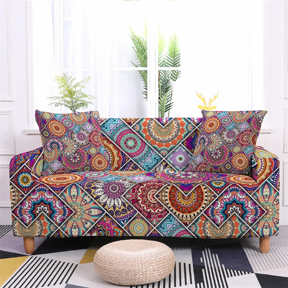 Эластичный современный нескользящий чехол на диван полноразмерный эластичный в