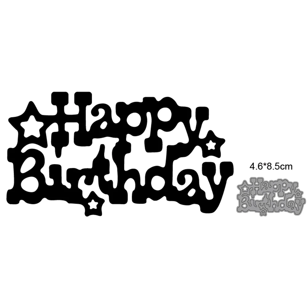 

Письмо Happy Brithday 2021, новинка, металлическая пресс-форма, шаблон для скрапбукинга, сделай сам, фотоальбом, карточка, украшение, инструмент для т...