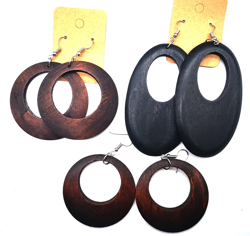 2020 натуральные деревянные серьги могут быть смешанными