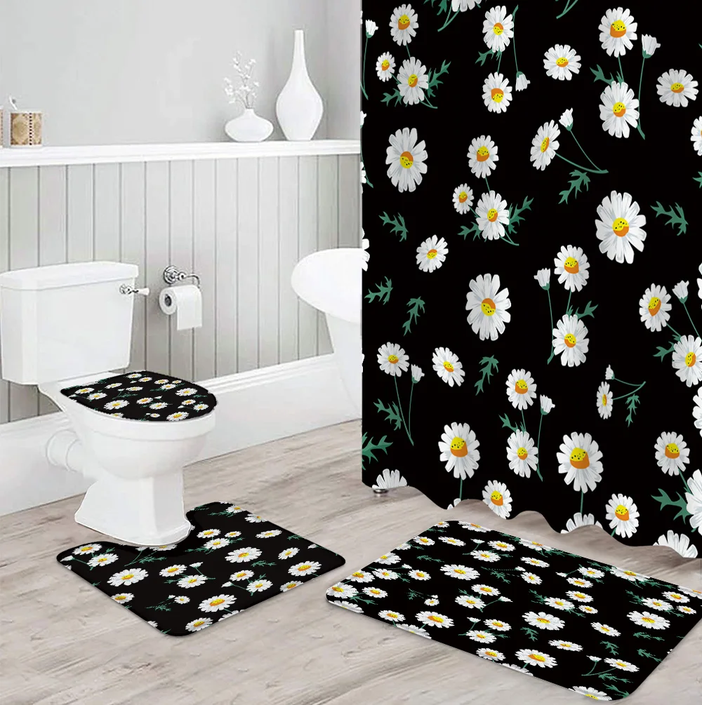 Весенняя белая Маргаритка цветы прочный водонепроницаемый набор занавесок для