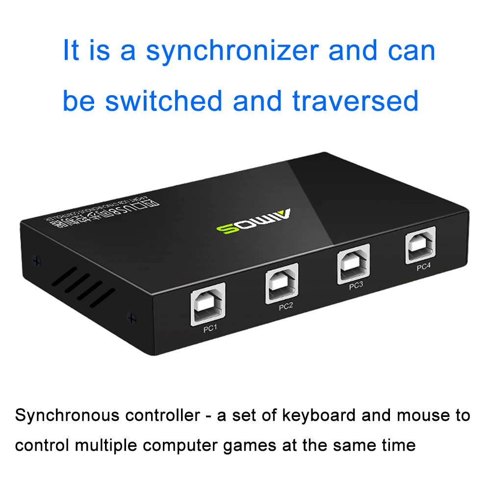

Data Transmission Universal With Cables Stable KVM Switcher 4 Port USB2.0 Gaming Splitter For Computer Synchronous Controller