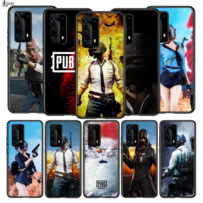 

For Huawei P40 P30 P20 Pro Lite E Plus 5G Bright Black Cover PUBG Game For Huawei P10 P9 P8 Lite Phone Case