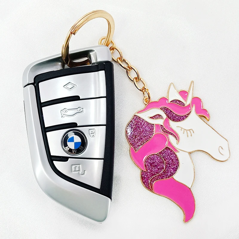 Брелок для ключей сделай сам из сплава с милым мультяшным единорогом креативная