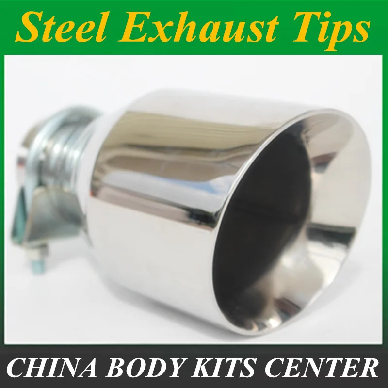 

Universal Car Muffler Exhaust System Polished Stainless Steel Exhaust Tip Silencer 57mm inlet To 102mm outlet Exhaust Pipe