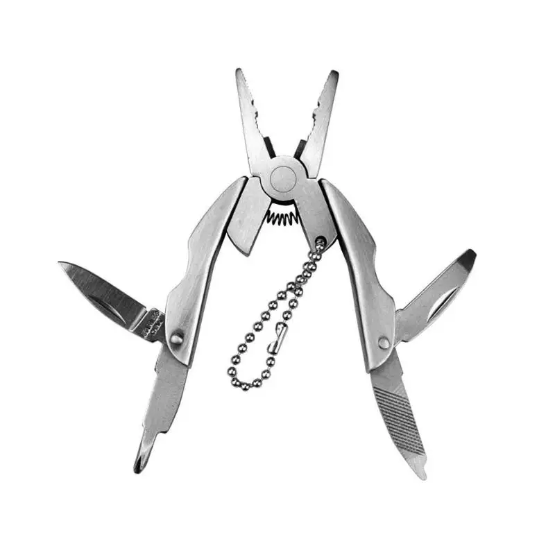 Мини Складные уличные многофункциональные плоскогубцы отвертка брелок