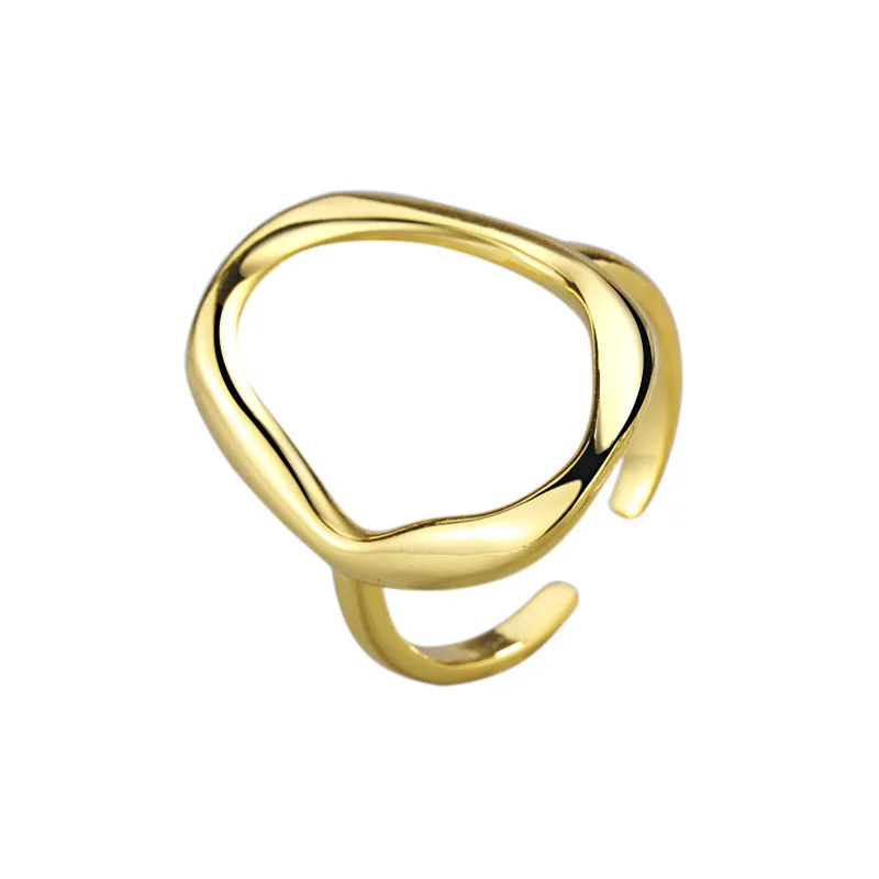 

Irregular Simple Round Copper Gold Rings Female Fashion Personality Ins Tide Cold Wind Design Index Finger Ring Tail Ring