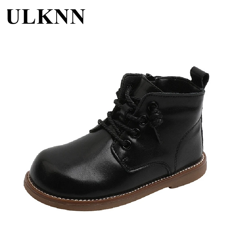 

ULKNN Children's Leather Martin Boots Kids Shoes Fashion Casual Boy And Girl Shoes Winter Newborn Baby Boots Of Boy First Walks